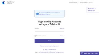 Login - My Account - Telstra