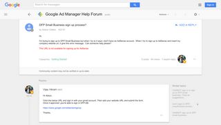 DFP Small Business sign up process? - Google Product Forums