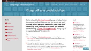 Change to Brown's Google Login Page | Computing & Information ...