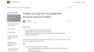 Transfer your app from one Google Play developer account to another ...
