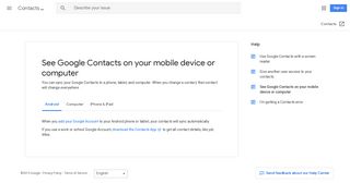 See Google Contacts on your mobile device or computer - Android ...