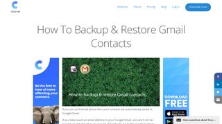 How To Backup & Restore Gmail Contacts - Covve