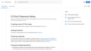 CS First Classroom Setup - CS First Help - Google Support