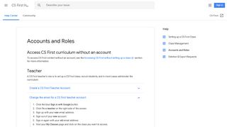 Accounts and Roles - CS First Help - Google Support