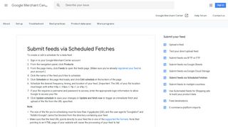 Submit feeds via Scheduled Fetches - Google Merchant Center Help