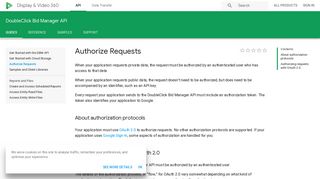 Authorize Requests | Display & Video 360 | Google Developers