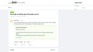 Can't login to desktop app with google account | Deezer Community ...