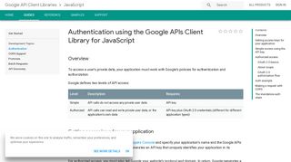 Authentication using the Google APIs Client ... - Google Developers