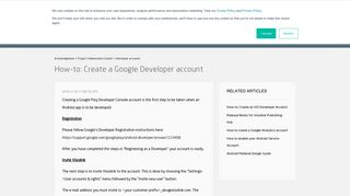 How-to: Create a Google Developer account – Knowledgebase