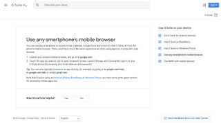 Use any smartphone's mobile browser - G Suite Help - Google Support