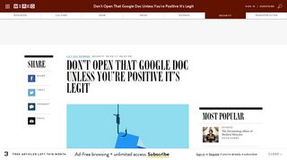 A Google Docs Phishing Scam Is Sweeping the Internet | WIRED