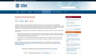 Google Docs Phishing Campaign - US-CERT