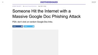 Someone Hit the Internet with a Massive Google Doc Phishing Attack ...