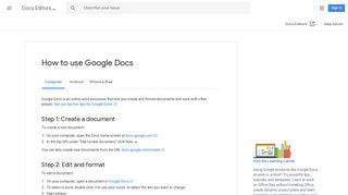 How to use Google Docs - Computer - Docs Editors Help