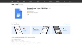 Google Docs: Sync, Edit, Share on the App Store - iTunes - Apple