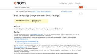 How to Manage Google Domains DNS Settings - eNom