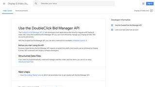 Use the DoubleClick Bid Manager API - Display ... - Google Support