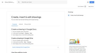 Create, insert & edit drawings - Computer - Docs ... - Google Support