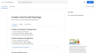 Create, insert & edit drawings - Computer - Docs ... - Google Support