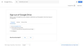 Sign out of Google Drive - Computer - Google Drive Help