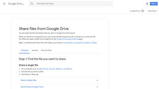 Share files from Google Drive - Computer - Google Drive Help