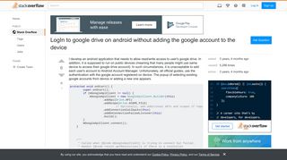 LogIn to google drive on android without adding the google account ...