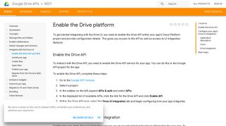 Enable the Drive platform | Drive REST API | Google Developers