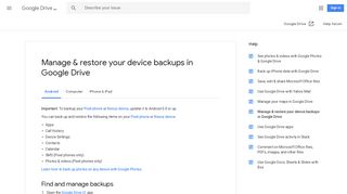 Manage & restore your device backups in Google Drive - Android ...