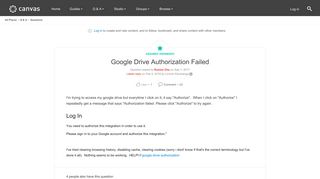 Google Drive Authorization Failed | Canvas LMS Community