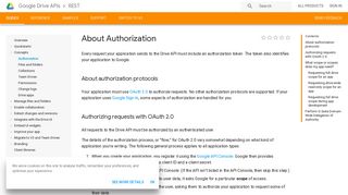 About Authorization | Drive REST API | Google Developers