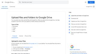 Upload files and folders to Google Drive - Computer - Google Drive Help