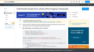 Authenticate Google Drive upload without logging in - Stack Overflow