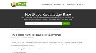 How to access your Google Drive files from any device - HostPapa ...