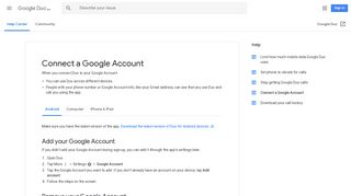 Connect a Google Account - Android - Google Duo Help