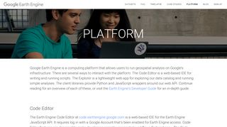 Platform – Google Earth Engine