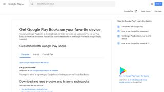 Get Google Play Books on your favorite device - Google Play Help