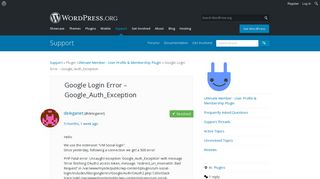 Google Login Error – Google_Auth_Exception | WordPress.org
