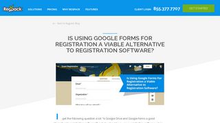 Using Google Forms for Registration vs. Using a Registration Software
