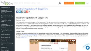 Free Event Registration with Google Forms - Continue To Give