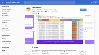 Event manager - G Suite Marketplace - Google