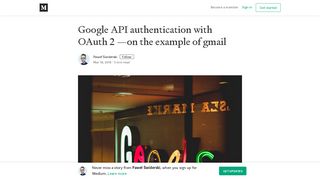 Google API authentication with OAuth 2 —on the example of gmail