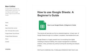 How to use Google Sheets: The Complete Beginner's Guide
