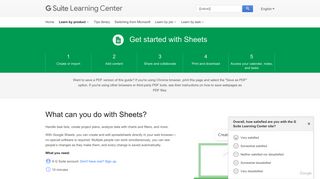 Google Sheets: Get Started | Learning Center | G Suite