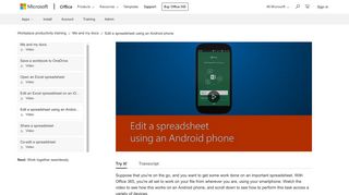 Video: Edit a spreadsheet using an Android phone - Excel for Android