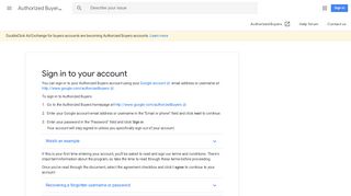 Sign in to your account - Authorized Buyers Help - Google Support