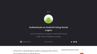 Authenticate on Android Using Social Logins - Auth0