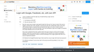 Login with Google, Facebook, etc, with own API - Stack Overflow