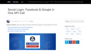 Social Login: Facebook & Google in One API Call - Stormpath