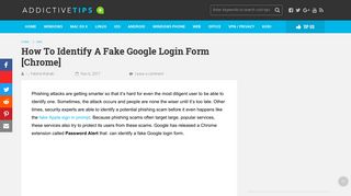 How To Identify A Fake Google Login Form [Chrome] - AddictiveTips