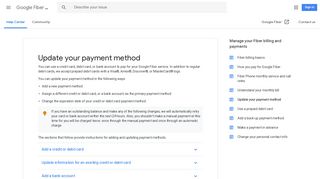 Update your payment method - Google Fiber Help - Google Support